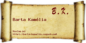 Barta Kamélia névjegykártya